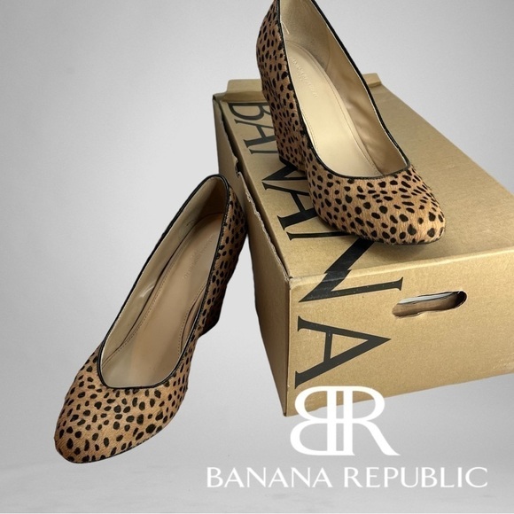 Banana Republic Cheetah Wedge Shoes - Picture 1 of 8